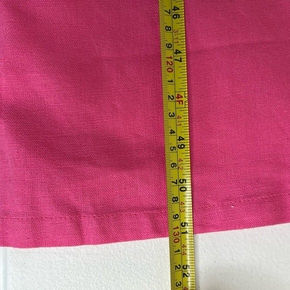 Denim and Co Linen Blend Jumper Dress Pink Maxi Button Side Pockets Women Small - Picture 10 of 13
